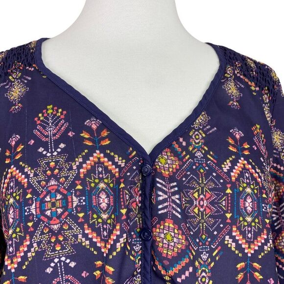 Maurices Tunic Blouse Medium Gathered Waist - Picture 4 of 6